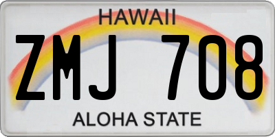 HI license plate ZMJ708