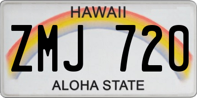 HI license plate ZMJ720