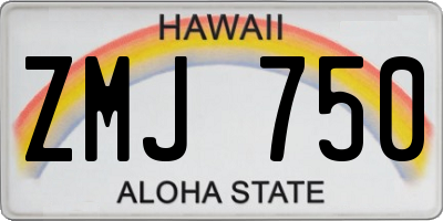 HI license plate ZMJ750