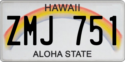 HI license plate ZMJ751