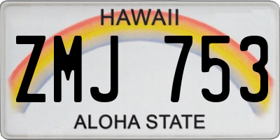 HI license plate ZMJ753