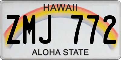 HI license plate ZMJ772