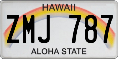 HI license plate ZMJ787