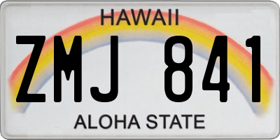 HI license plate ZMJ841