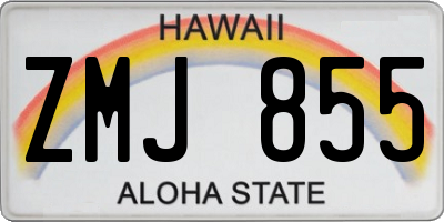 HI license plate ZMJ855