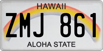 HI license plate ZMJ861