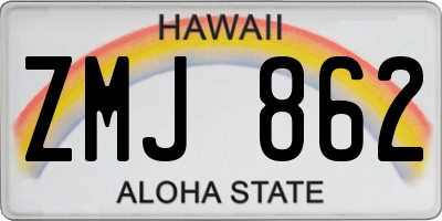 HI license plate ZMJ862