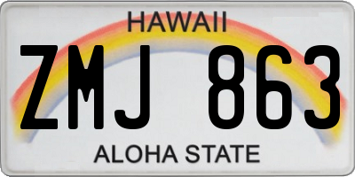 HI license plate ZMJ863
