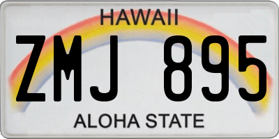 HI license plate ZMJ895