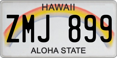 HI license plate ZMJ899