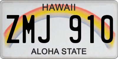 HI license plate ZMJ910
