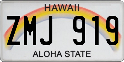 HI license plate ZMJ919