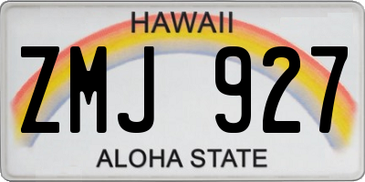 HI license plate ZMJ927