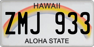 HI license plate ZMJ933