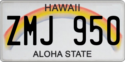 HI license plate ZMJ950