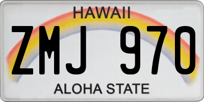 HI license plate ZMJ970