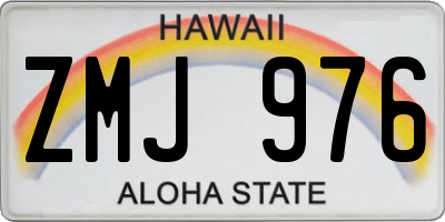 HI license plate ZMJ976