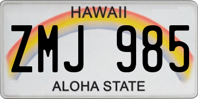 HI license plate ZMJ985