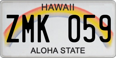 HI license plate ZMK059