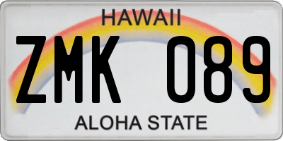 HI license plate ZMK089