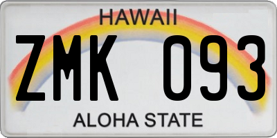 HI license plate ZMK093