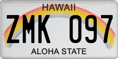 HI license plate ZMK097