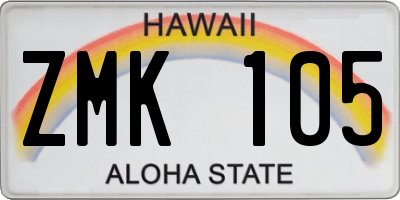 HI license plate ZMK105