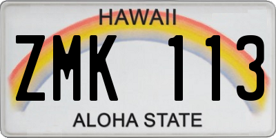 HI license plate ZMK113