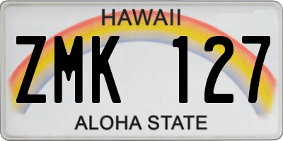 HI license plate ZMK127