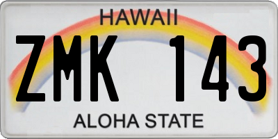 HI license plate ZMK143