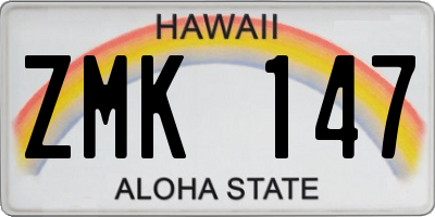 HI license plate ZMK147