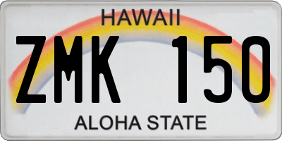 HI license plate ZMK150