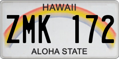 HI license plate ZMK172