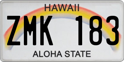 HI license plate ZMK183