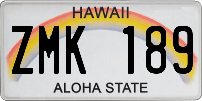 HI license plate ZMK189
