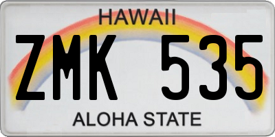 HI license plate ZMK535