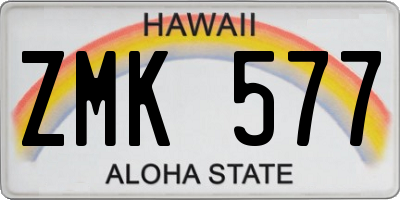 HI license plate ZMK577