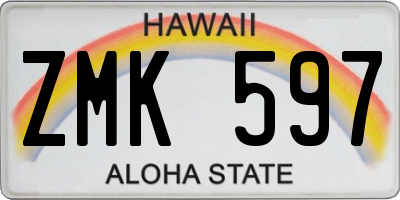 HI license plate ZMK597