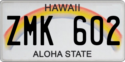HI license plate ZMK602