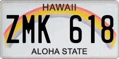 HI license plate ZMK618