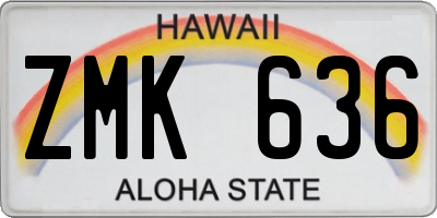 HI license plate ZMK636