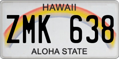 HI license plate ZMK638