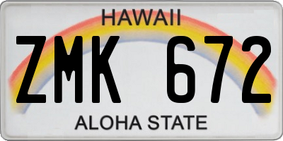 HI license plate ZMK672