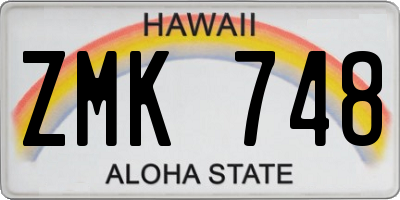 HI license plate ZMK748