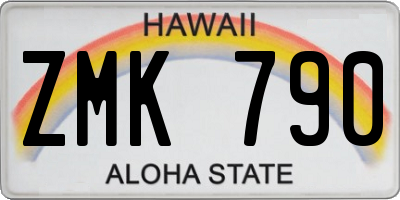 HI license plate ZMK790