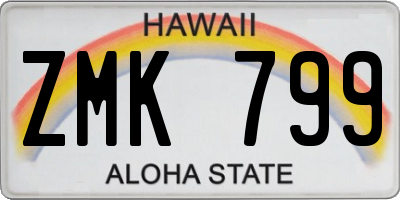 HI license plate ZMK799