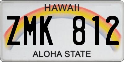 HI license plate ZMK812