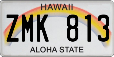 HI license plate ZMK813