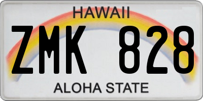 HI license plate ZMK828
