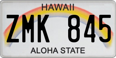HI license plate ZMK845